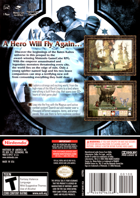 Baten Kaitos II - Hajimari no Tsubasa to Kamigami no Shishi — box-2D-back (US)