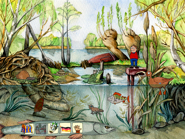 Oscar the Balloonist Dives into the Lake — ss (WOR)