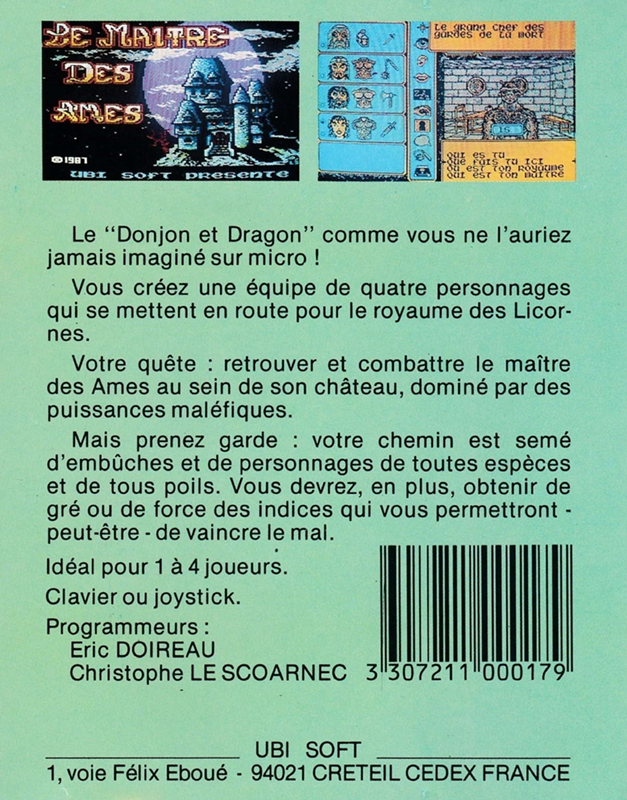 Maître Des Âmes, Le — box-2D-back (FR)