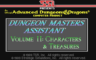 Dungeon Masters Assistant : Volume II : Characters & Treasures — sstitle (WOR)