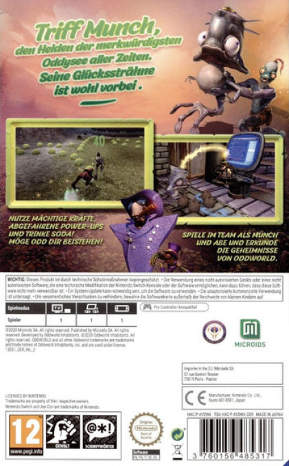 Oddworld - Munch’s Oddysee — box-2D-back (DE)