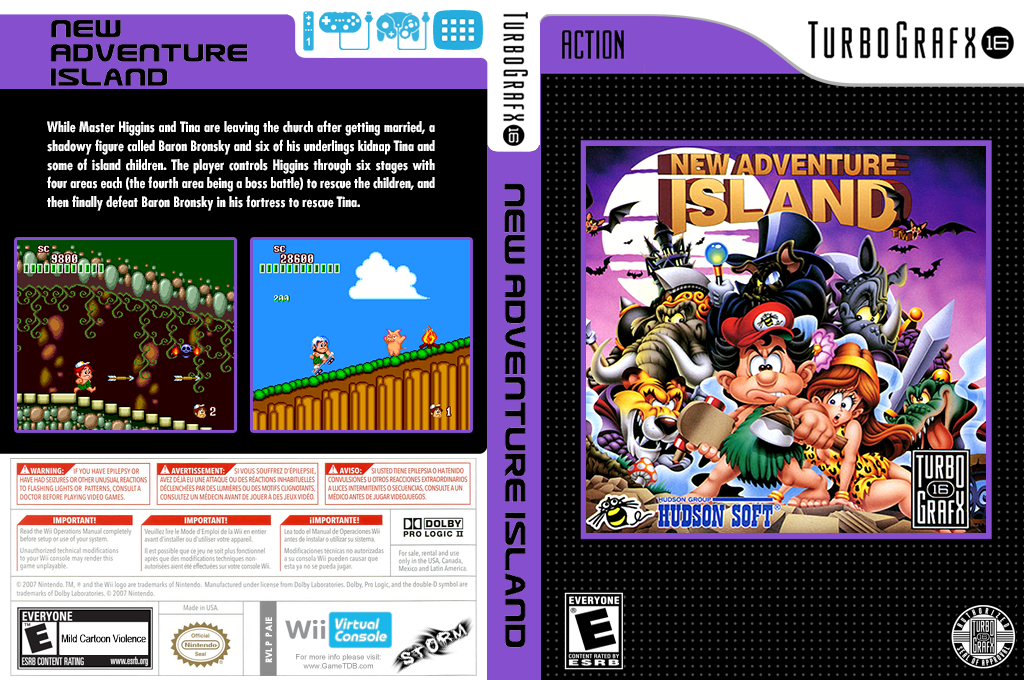 New Adventure Island — box-texture (US)