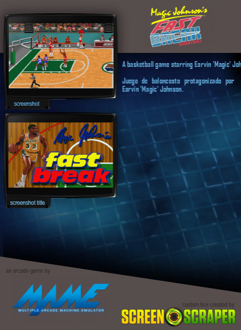 Magic Johnson's Fast Break — box-2D-back (SS)