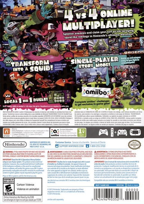 Splatoon — box-2D-back (US)