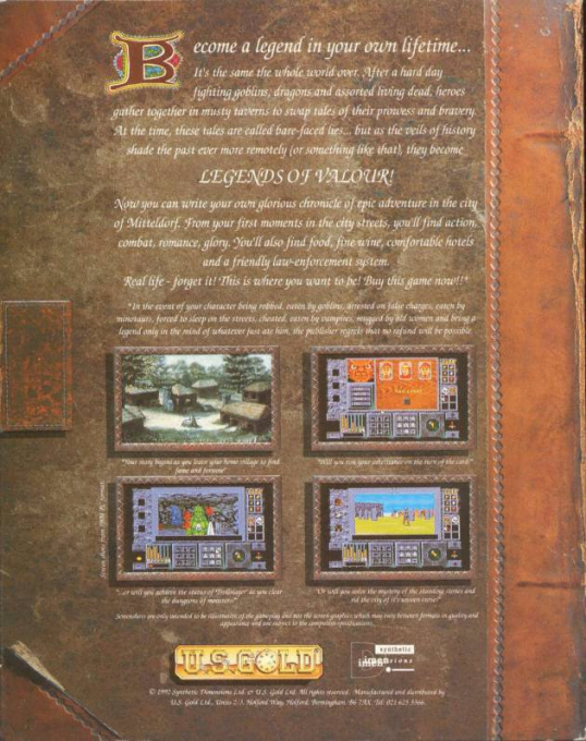 Legends of Valour — box-2D-back (EU)
