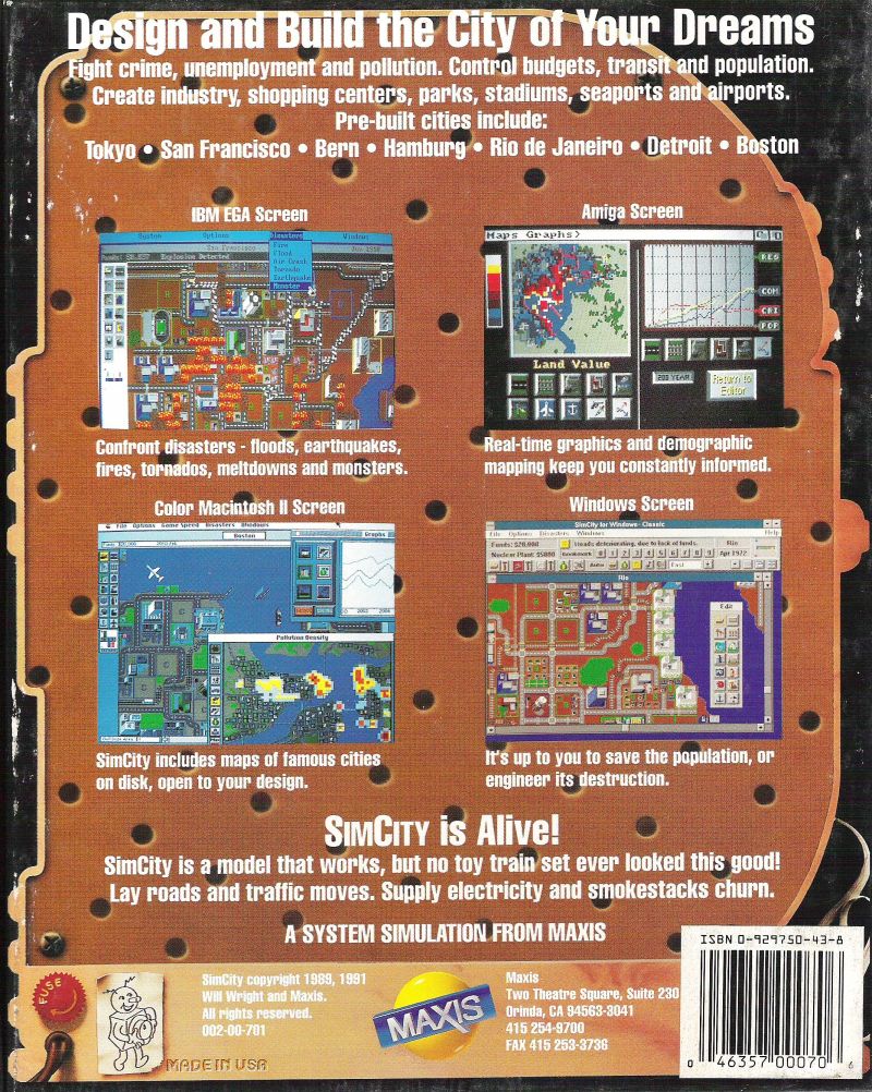 SimCity — box-2D-back (US)