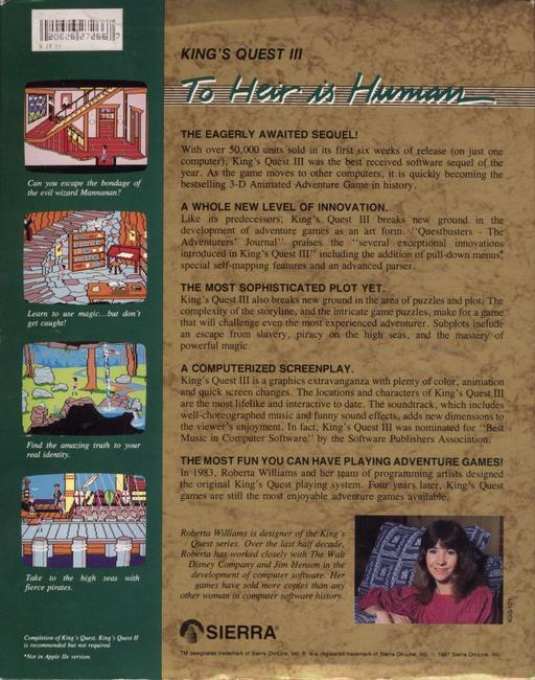 King's Quest III - To Heir is Human — box-2D-back (US)