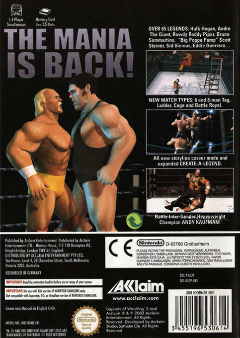 Legends of Wrestling II — box-2D-back (EU)