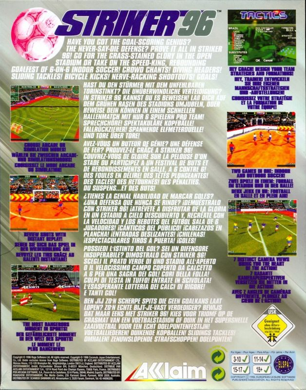 Striker '96 — box-2D-back (EU)