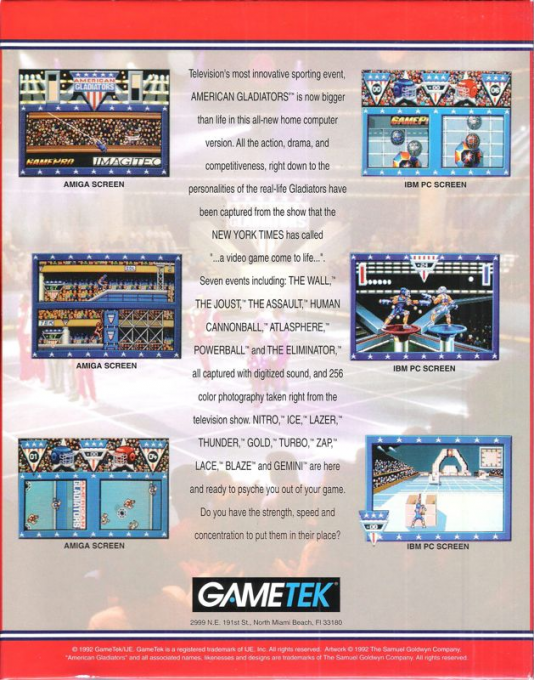 American Gladiators — box-2D-back (US)
