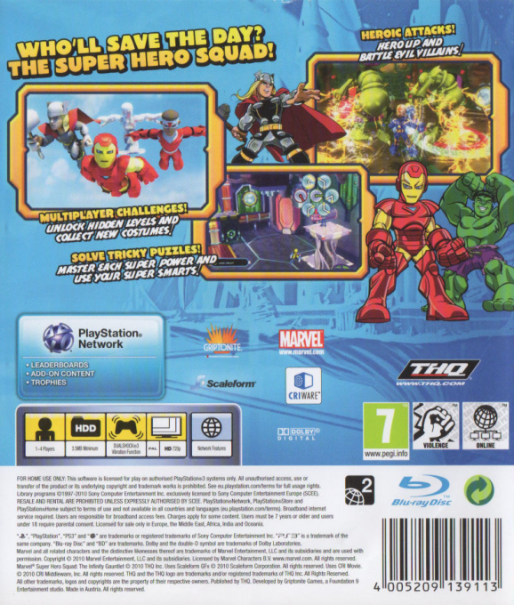 Marvel Super Hero Squad - The Infinity Gauntlet — box-2D-back (UK)