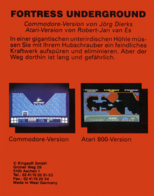 Fortress Underground — box-2D-back (WOR)