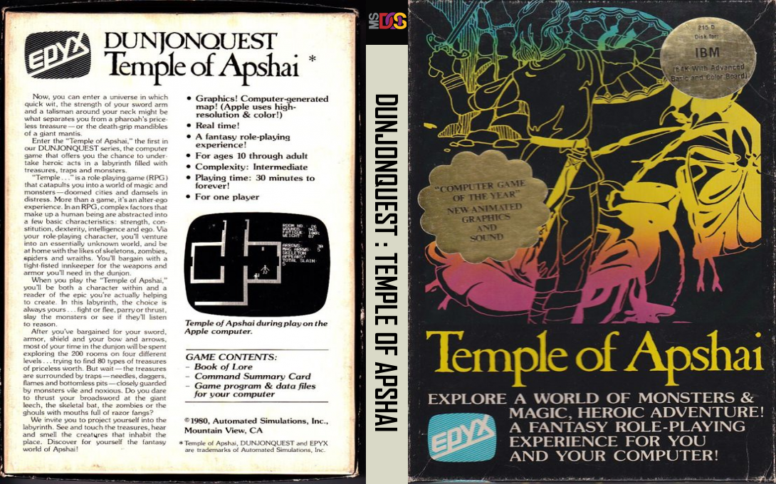 Dunjonquest - Temple of Apshai — box-texture (US)