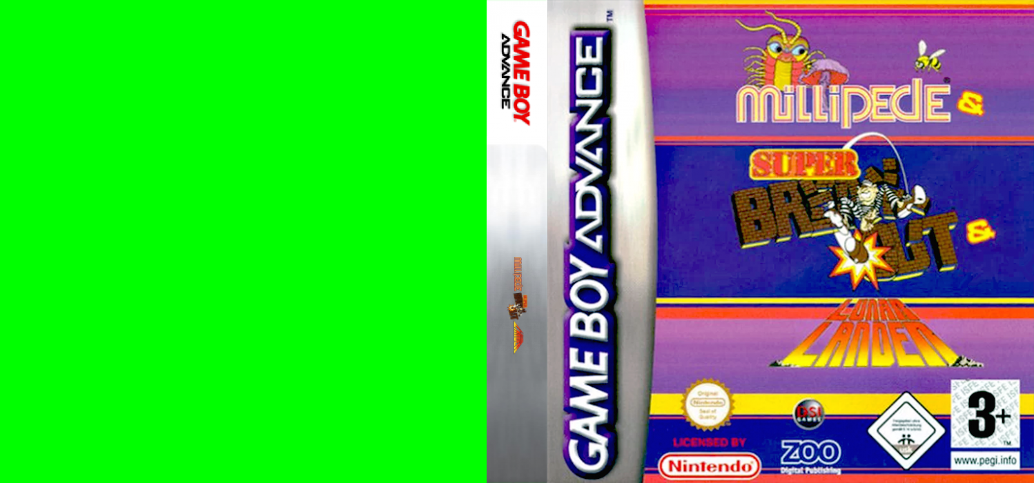 3 Games in One! - Super Breakout + Millipede + Lunar Lander — box-texture (EU)
