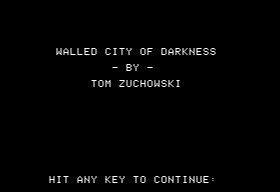 Eamon 150 - Walled City of Darkness — ss (WOR)