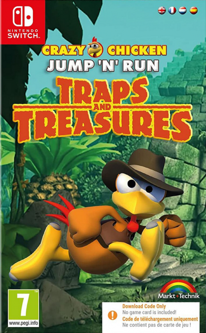Crazy Chicken - Jump 'N' Run - Traps and Treasures box art