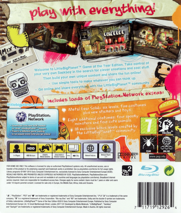 LittleBigPlanet GOTY-Edition — box-2D-back (EU)