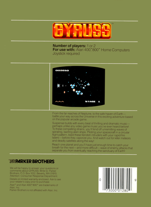 Gyruss — box-2D-back (US)
