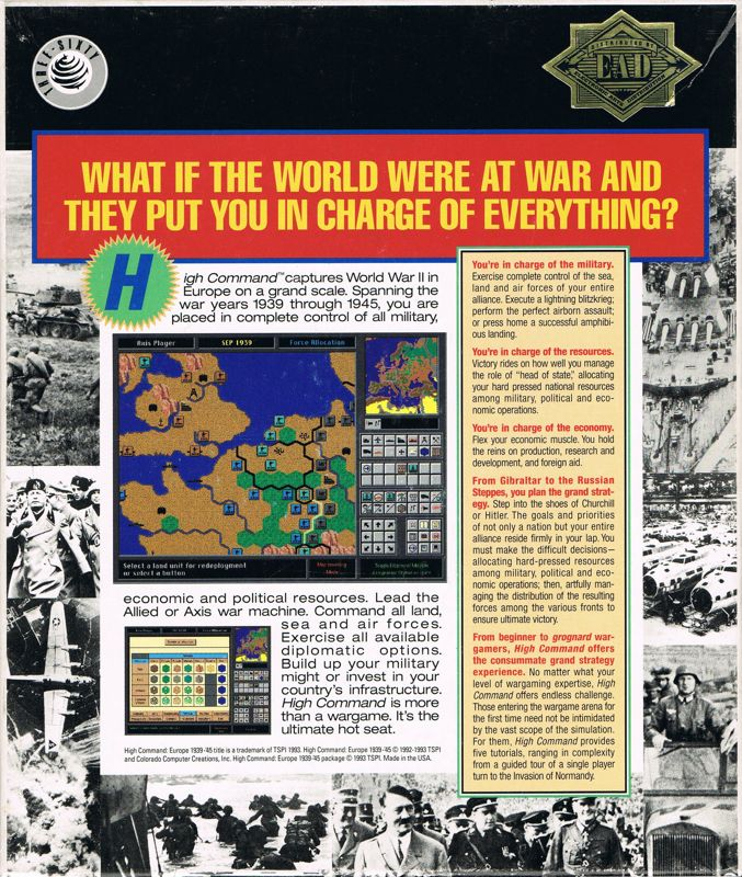 High Command - Europe 1939-45 — box-2D-back (US)