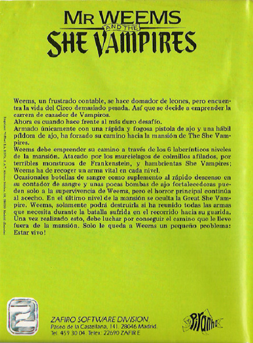 Astonishing Adventures Of Mr. Weems And The She Vampires, The — box-2D-back (SP)