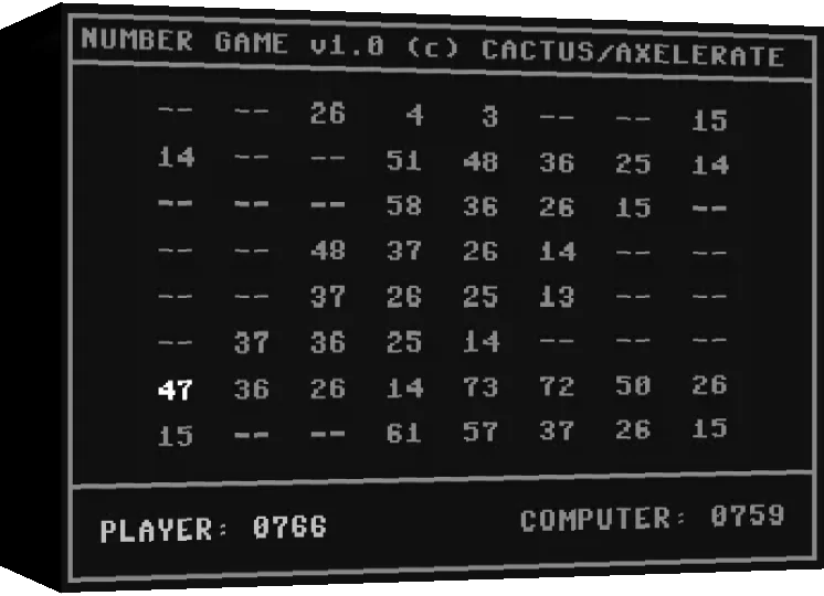 Number Game — box-3D (WOR)