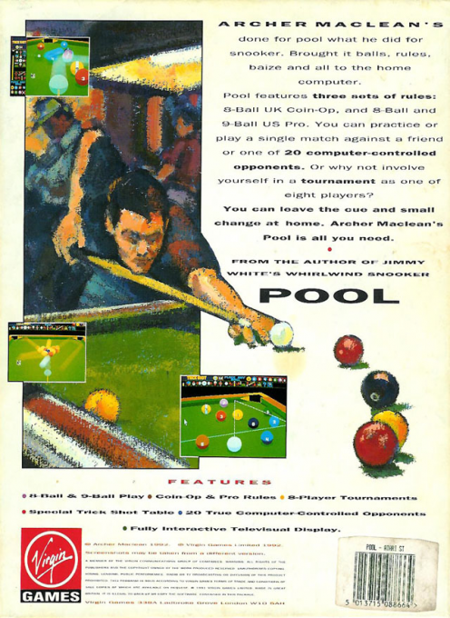 Archer MacLean's Pool — box-2D-back (EU)
