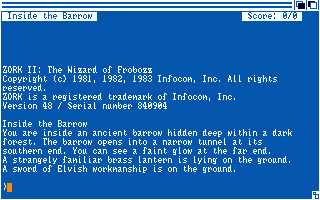 Zork II - The Wizard of Frobozz — sstitle (WOR)
