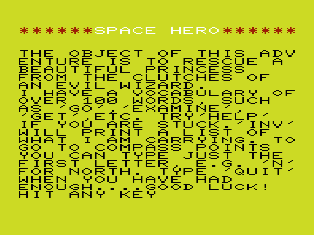Space Hero — sstitle (WOR)