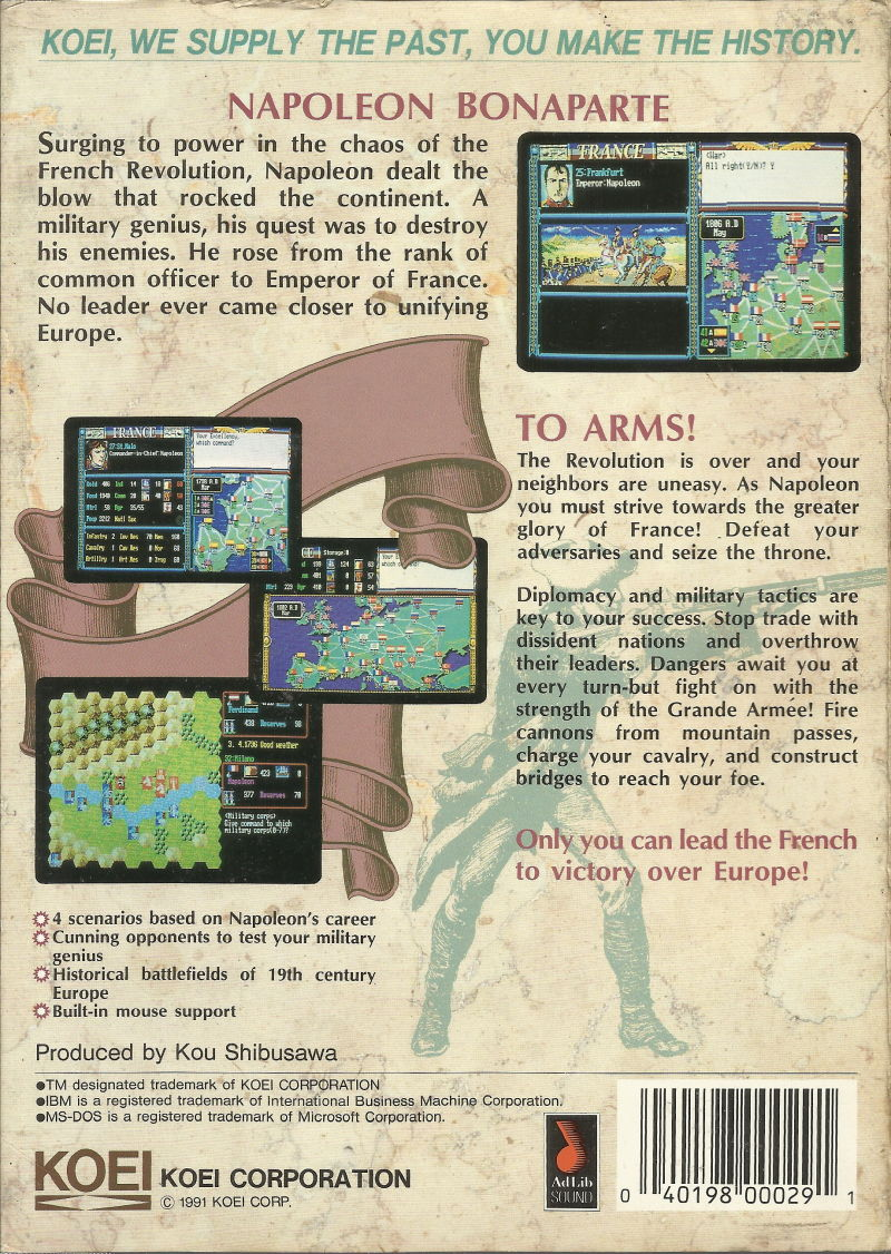 L'Empereur Napoleon 1 — box-2D-back (US)