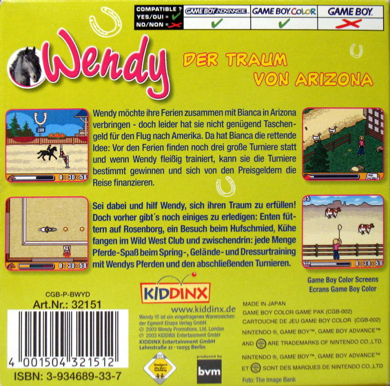 Wendy - Der Traum Von Arizona — box-2D-back (DE)