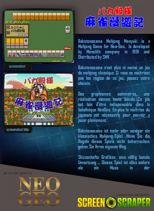 Bakatonosama Mahjong Manyuuki — box-2D-back (SS)