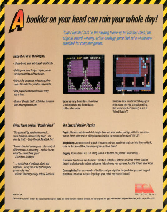 Super Boulder Dash — box-2D-back (US)