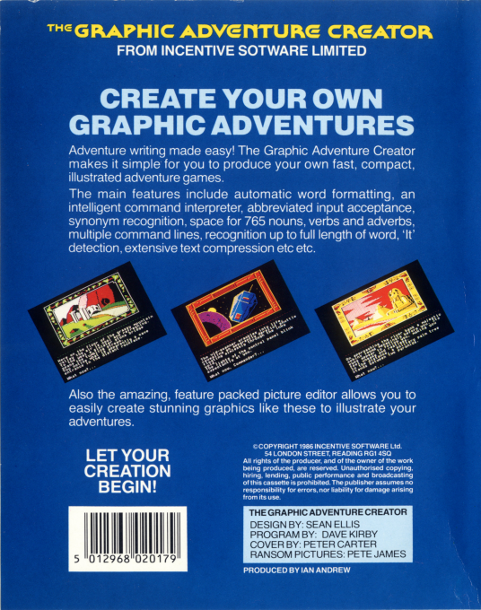 Graphics Adventure Creator, The — box-2D-back (WOR)