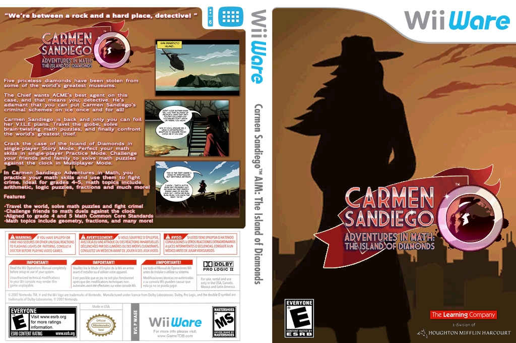 Carmen Sandiego Adventures in Math : The Island of Diamonds — box-texture (US)