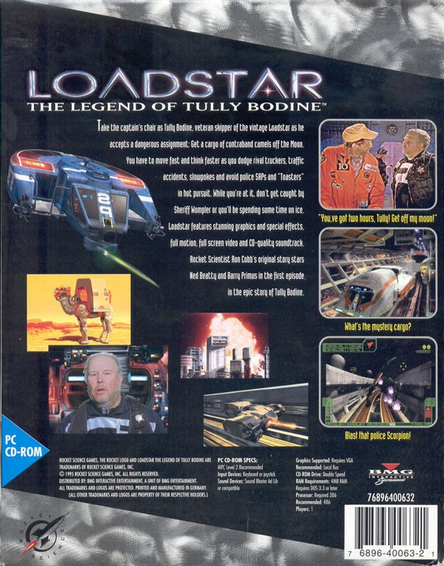 Loadstar - The Legend Of Tully Bodine — box-2D-back (US)