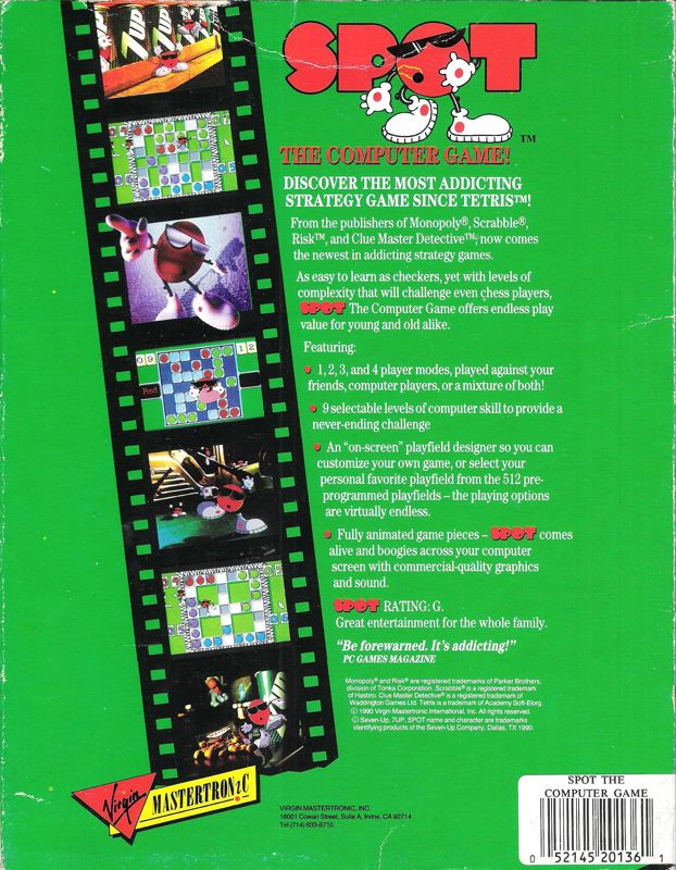 Spot - The Computer Game! — box-2D-back (US)