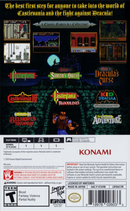 Castlevania Anniversary Collection — box-2D-back (US)
