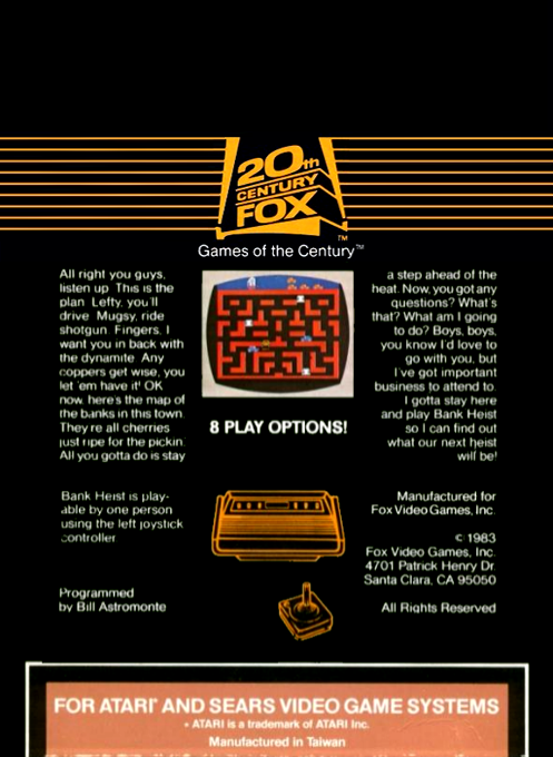 Bank Heist — box-2D-back (US)