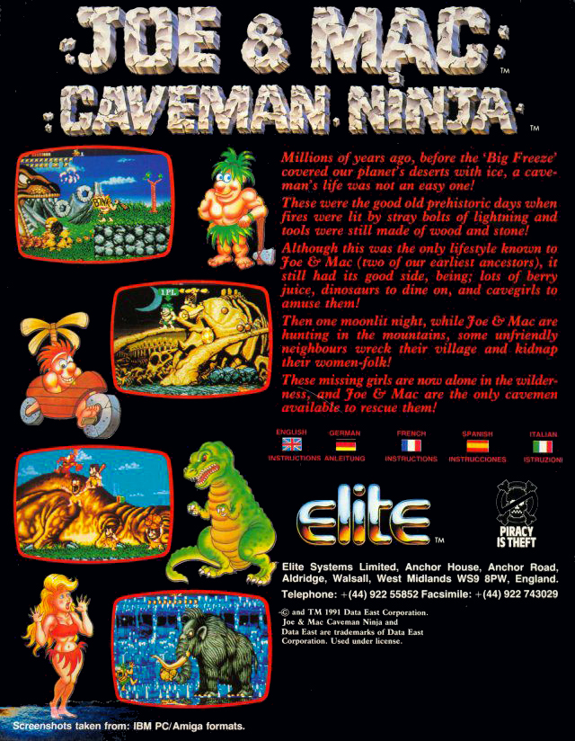 Joe & Mac - Caveman Ninja — box-2D-back (EU)