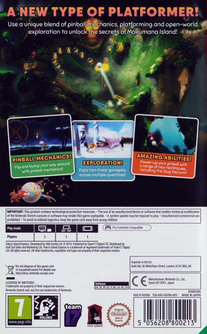 Yoku's Island Express — box-2D-back (EU)