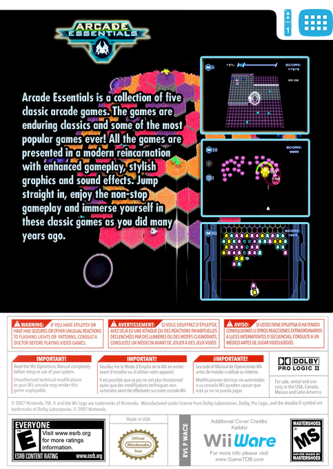 Arcade Essentials — box-2D-back (US)