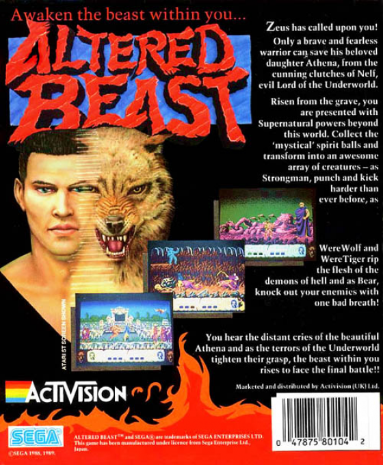 Altered Beast — box-2D-back (EU)