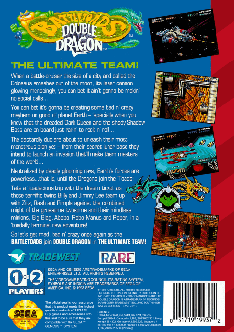 Battletoads And Double Dragon — box-2D-back (US)
