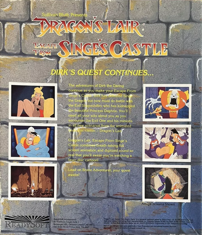 Dragon's Lair - Escape From Singe's Castle — box-2D-back (US)