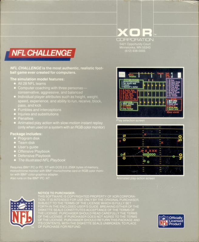 NFL Challenge — box-2D-back (US)