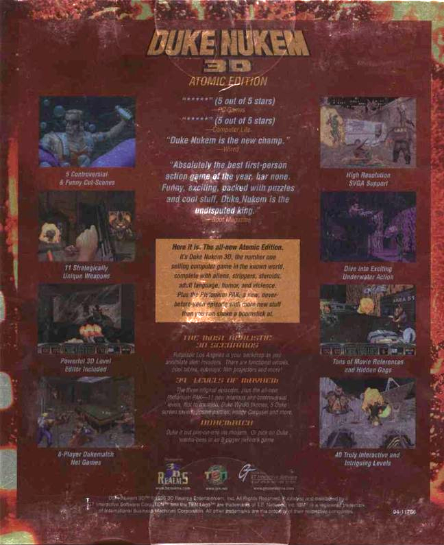 Duke Nukem 3d - Atomic Edition — box-2D-back (US)