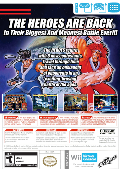 World Heroes 2 — box-2D-back (US)
