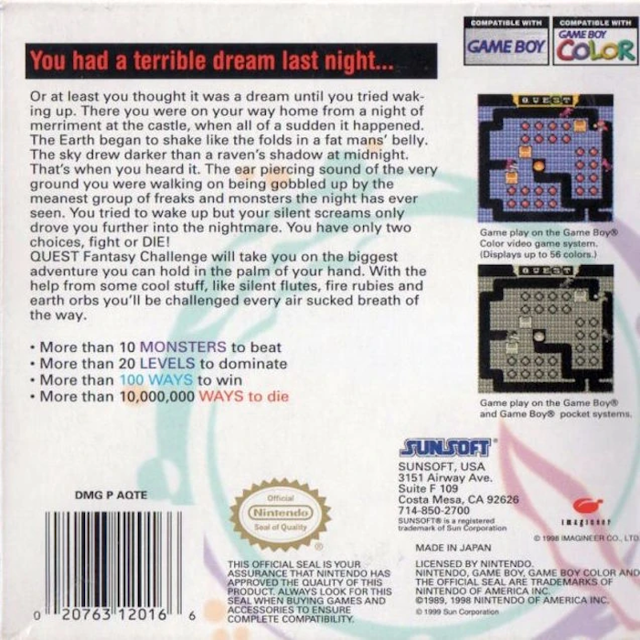 Holy Magic Century — box-2D-back (US)