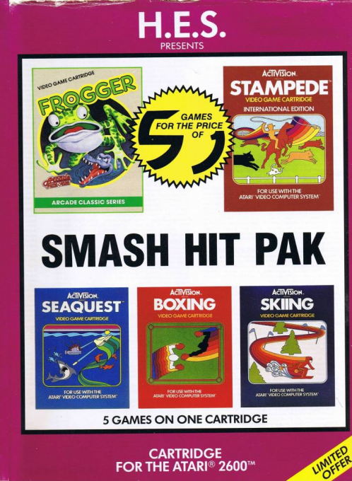 Smash Hit Pak - Frogger / Stampede / Seaquest / Boxing / Skiing box art
