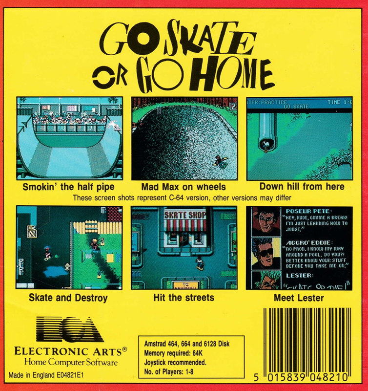 Skate Or Die — box-2D-back (EU)